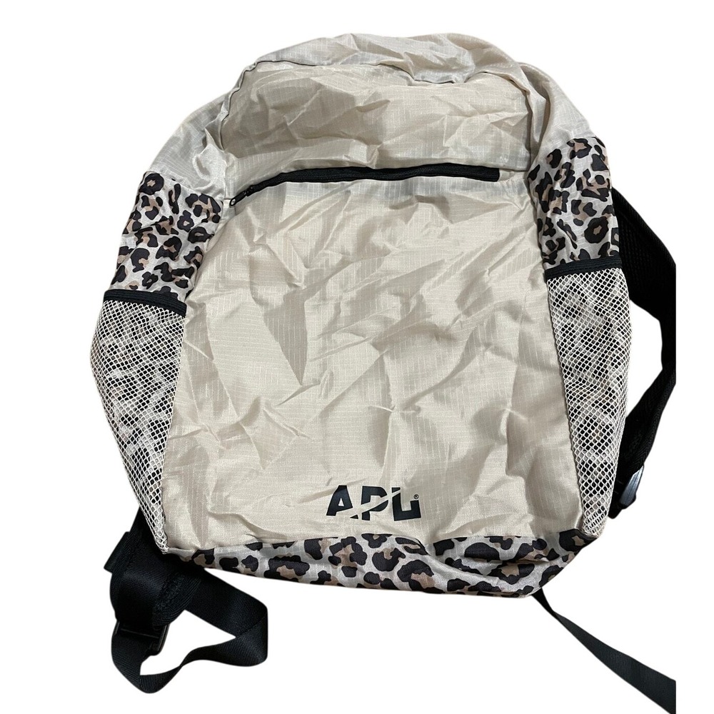 APL‎ Backpack Beige Leopard Print Lightweight Travel Gym Bag